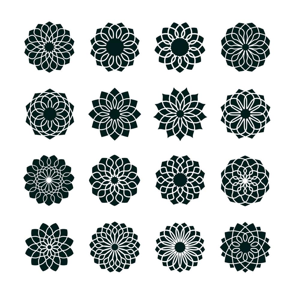abstracte bloem vector icon set