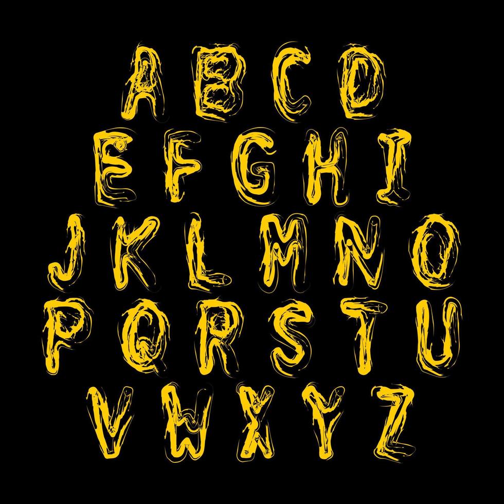 hand getekende abstracte alfabet vector