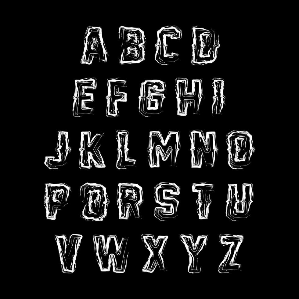 abstract alfabet met horrorstijl vector