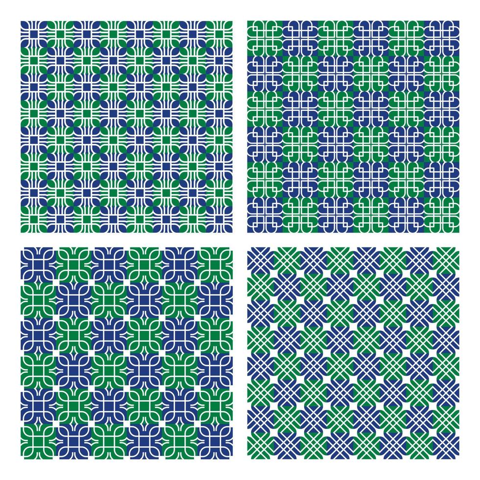 sier naadloos patroon met blauwe en groene kleuren vectorreeks vector