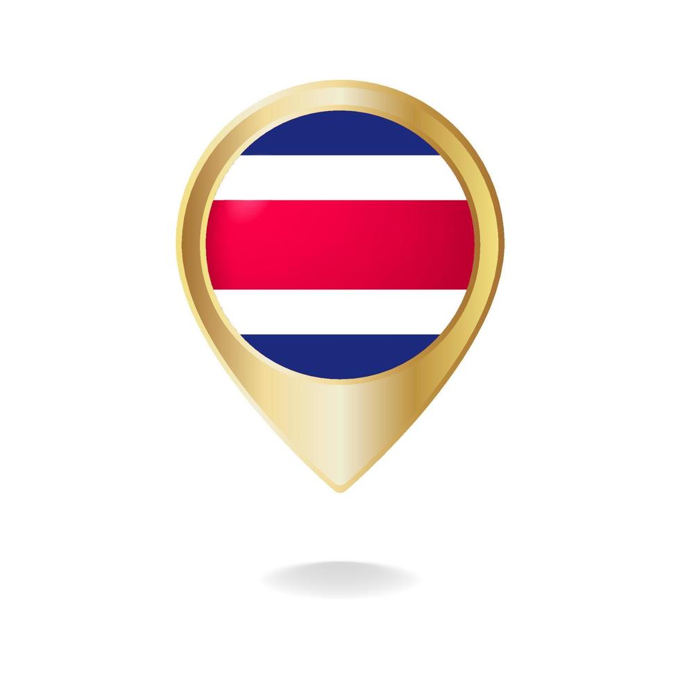 vlag van thailand op gouden aanwijzer kaart, vectorillustratie eps.10 vector