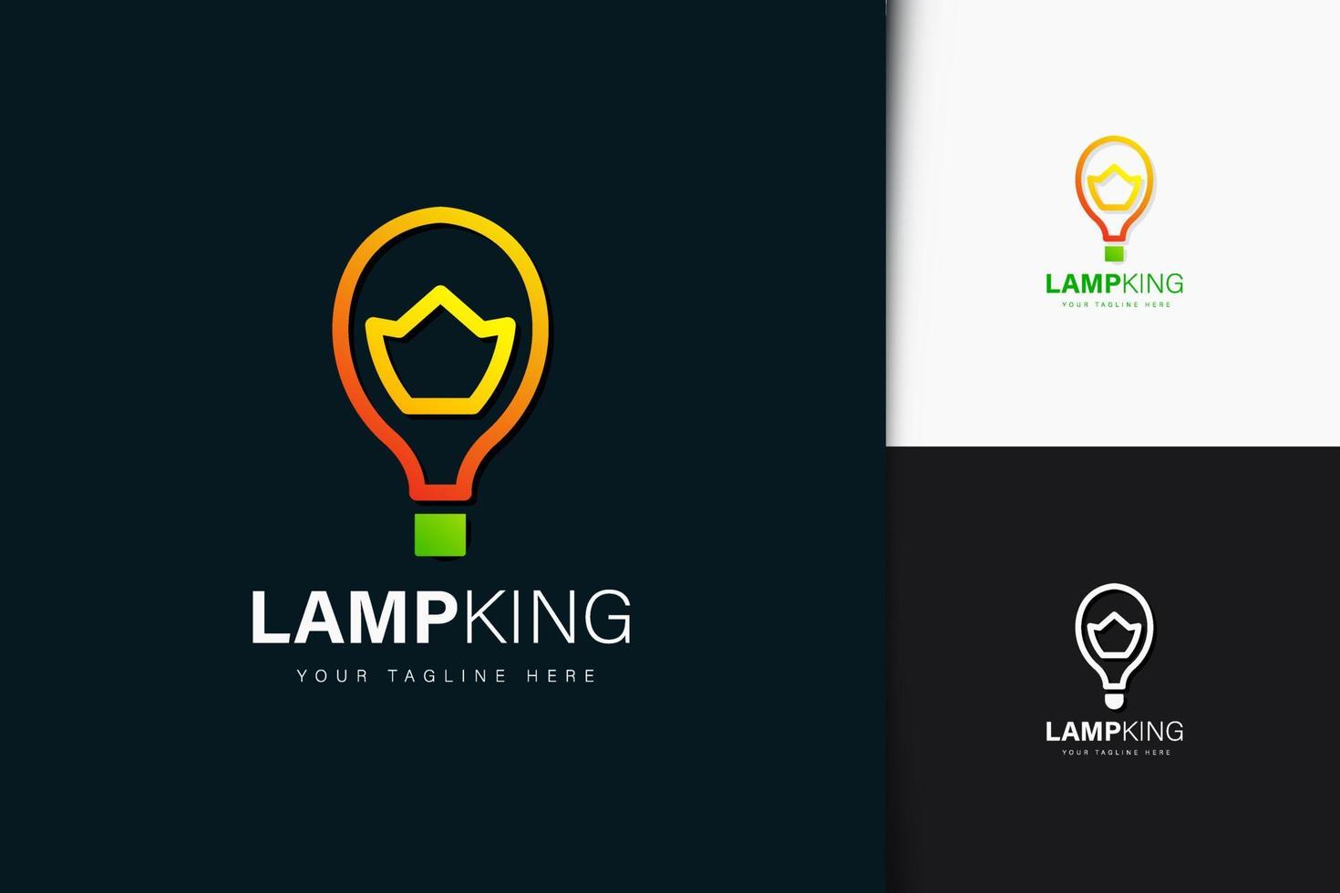 koning lamp logo ontwerp met verloop vector