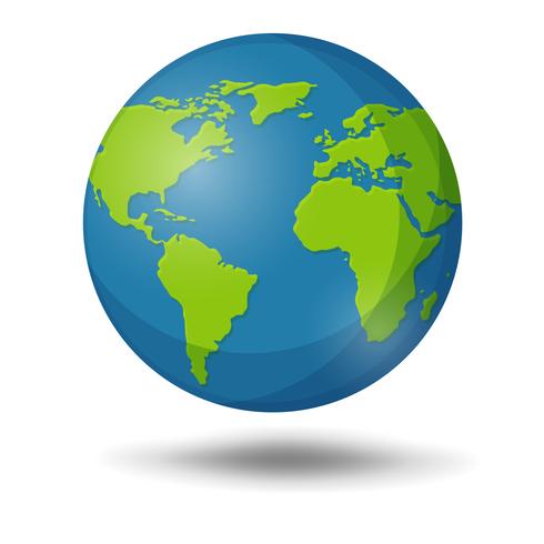 Earth Globe geïsoleerd op een witte achtergrond. vector