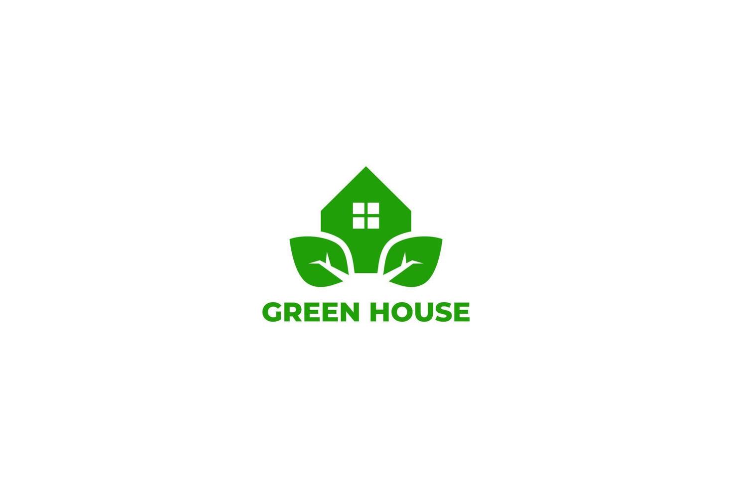 groen huis logo ontwerp vector