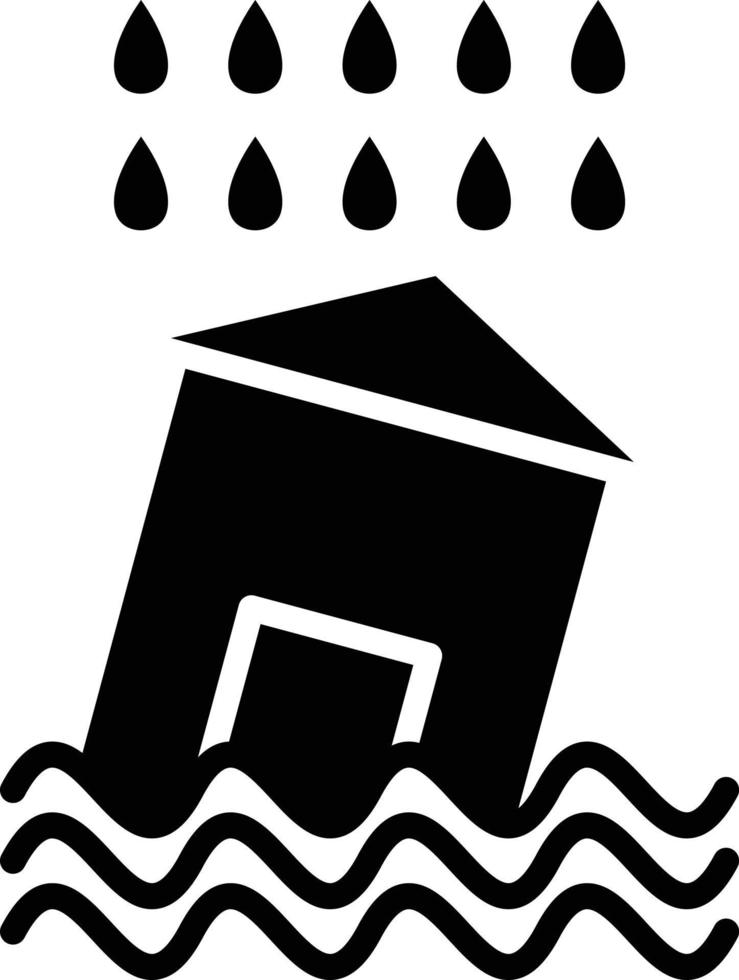 overstroming pictogramstijl vector