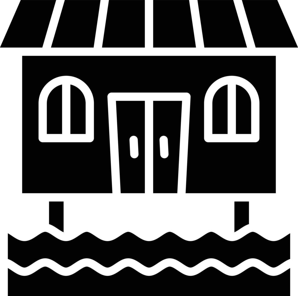 bungalow pictogramstijl vector