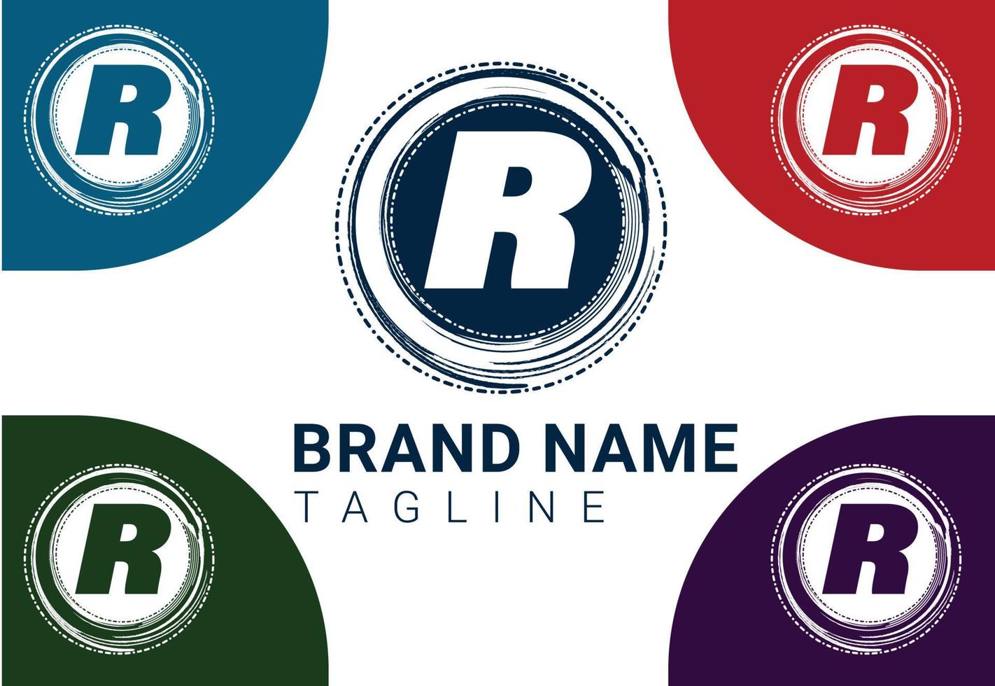 r brief nieuw logo en pictogramontwerp vector