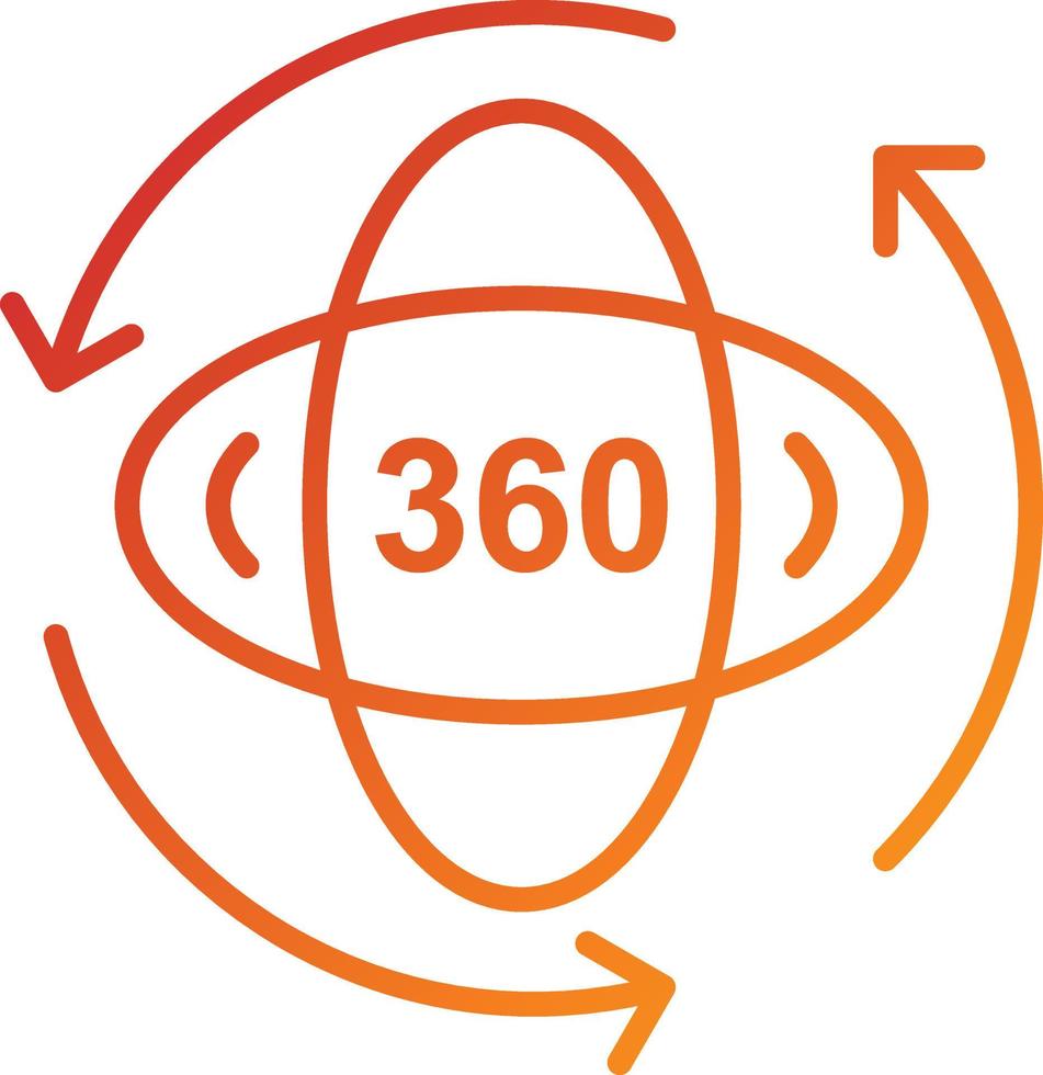 360 graden pictogramstijl vector