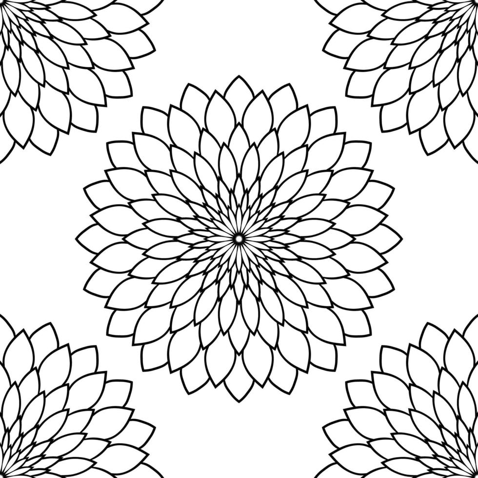 fantasie naadloos patroon met decoratieve mandala. abstracte ronde doodle bloem achtergrond. bloemen geometrische cirkel. vector