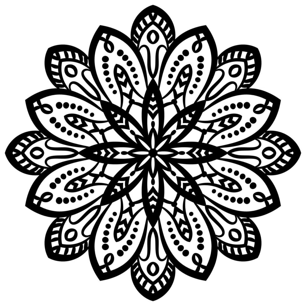 overzicht mandala. sier ronde doodle bloem geïsoleerd op een witte achtergrond. geometrische cirkel element. vector