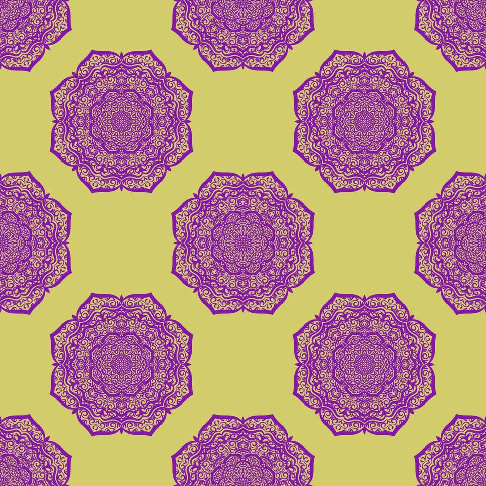 fantasie naadloos patroon met decoratieve mandala. abstracte ronde doodle bloem achtergrond. bloemen geometrische cirkel. vector