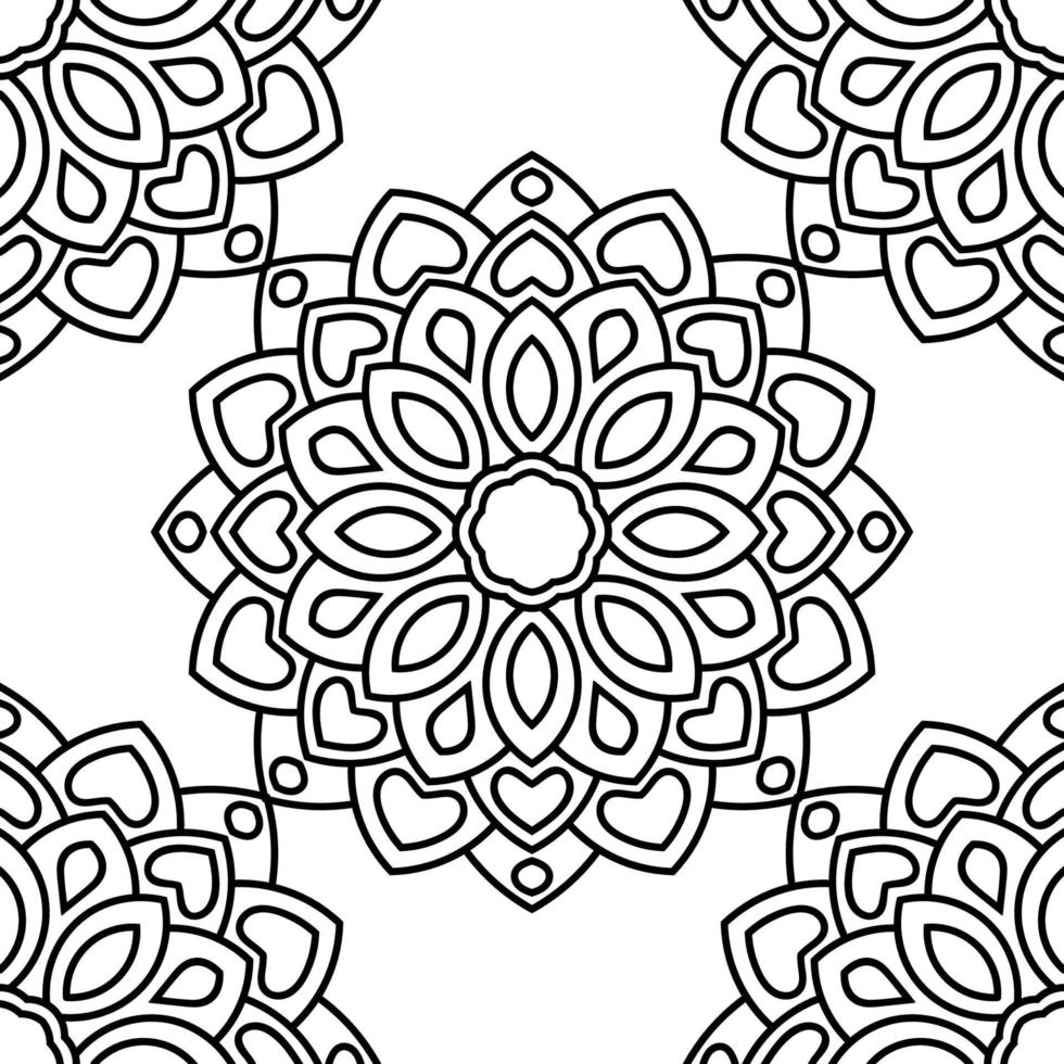 fantasie naadloos patroon met decoratieve mandala. abstracte ronde doodle bloem achtergrond. bloemen geometrische cirkel. vector