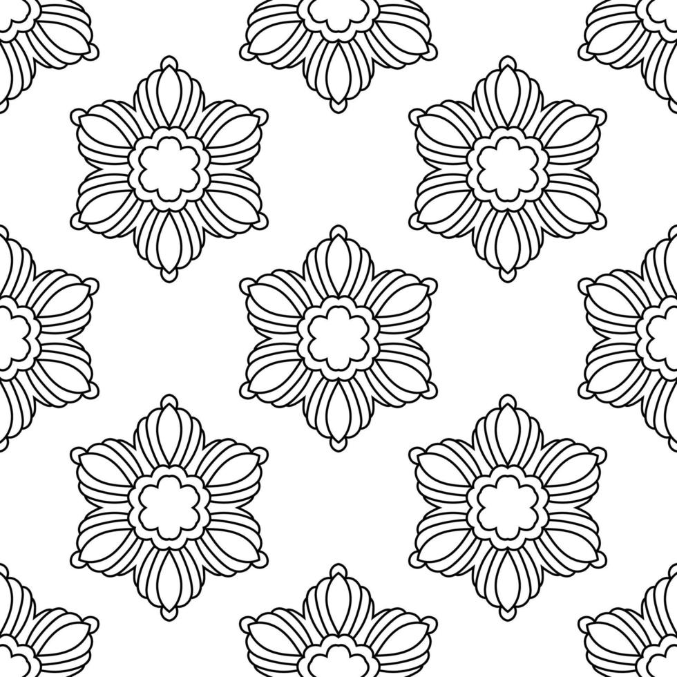 fantasie naadloos patroon met decoratieve mandala. abstracte ronde doodle bloem achtergrond. bloemen geometrische cirkel. vector