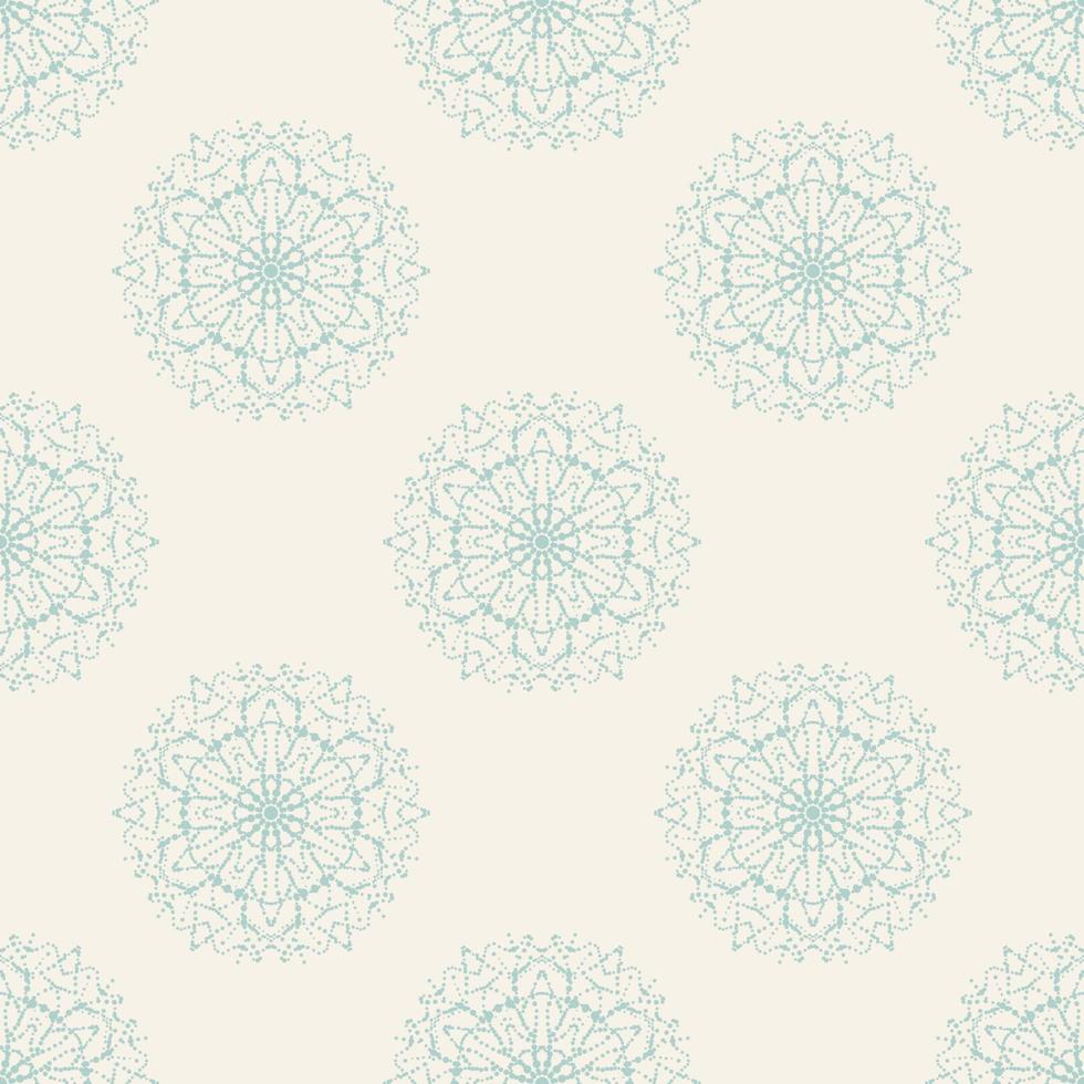 fantasie naadloos halftoonpatroon met decoratieve mandala. abstracte ronde gestippelde doodle bloem achtergrond. bloemen geometrische cirkel. vectorillustratie. vector