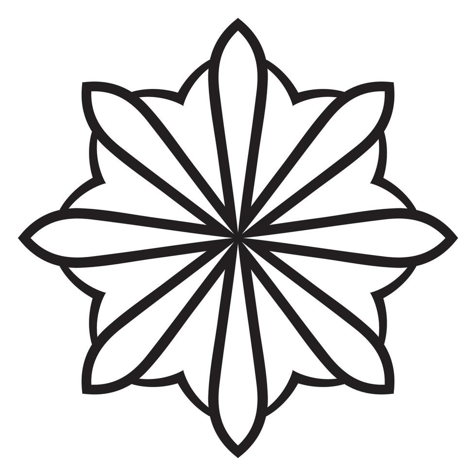 schattige mandala. sier ronde doodle bloem geïsoleerd op een witte achtergrond. geometrische decoratieve sieraad in etnische oosterse stijl. vector