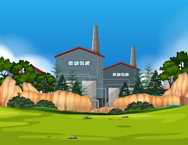 Fabriek in aardlandschap vector