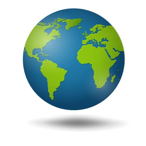 Earth Globe geïsoleerd op een witte achtergrond. vector