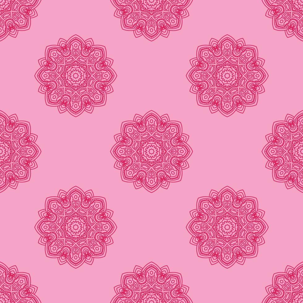 fantasie naadloos patroon met decoratieve mandala. abstracte ronde doodle bloem achtergrond. bloemen geometrische cirkel. vector