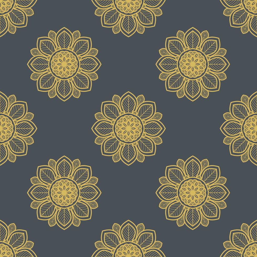 fantasie naadloos patroon met decoratieve mandala. abstracte ronde doodle bloem achtergrond. bloemen geometrische cirkel. vector