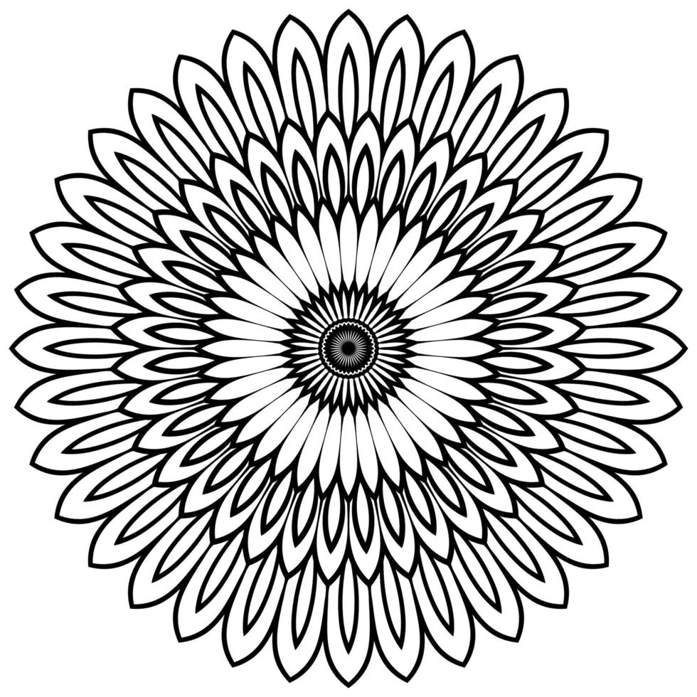 overzicht mandala. sier ronde doodle bloem geïsoleerd op een witte achtergrond. geometrische cirkel element. vector