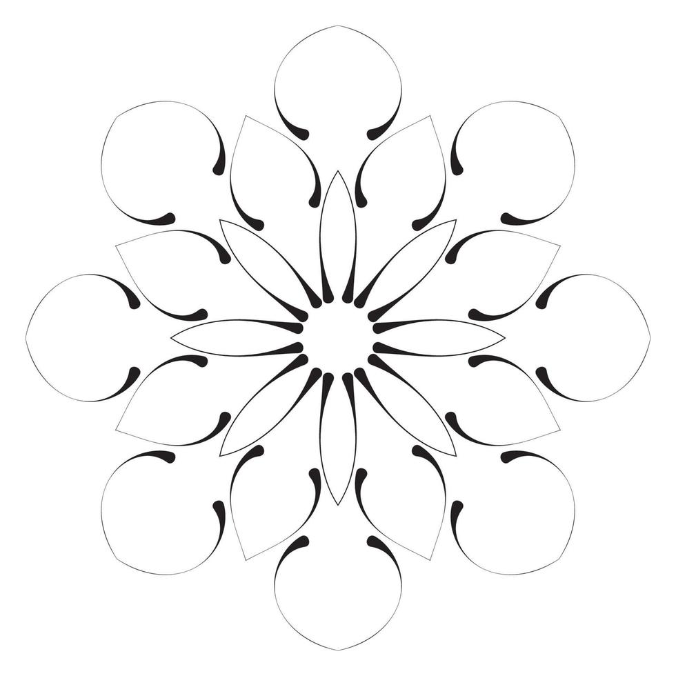 schattige mandala. sier ronde doodle bloem geïsoleerd op een witte achtergrond. geometrische decoratieve sieraad in etnische oosterse stijl. vector