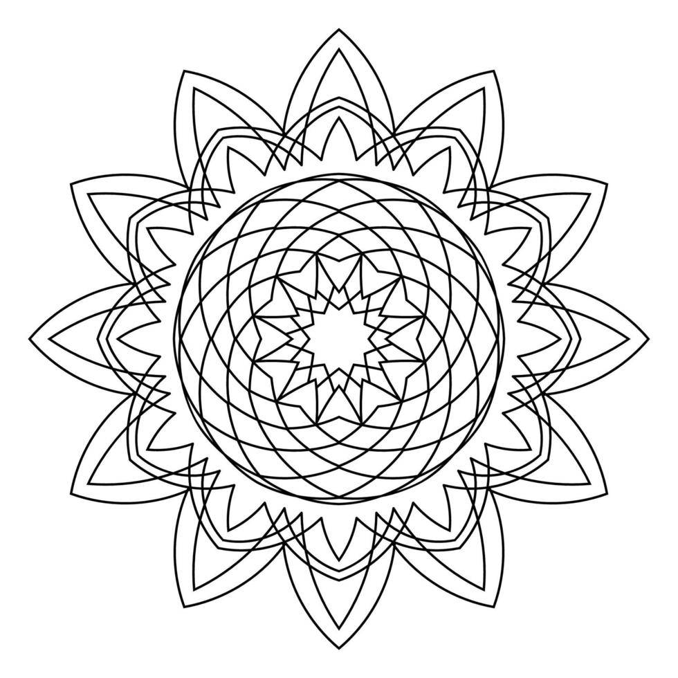 schattige mandala. sier ronde doodle bloem geïsoleerd op een witte achtergrond. geometrische decoratieve sieraad in etnische oosterse stijl. vector