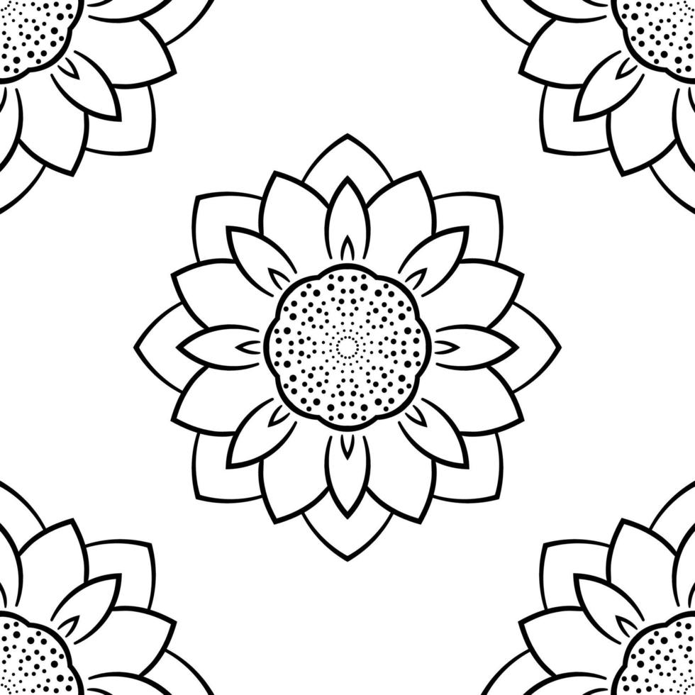 fantasie naadloos patroon met decoratieve mandala. abstracte ronde doodle bloem achtergrond. bloemen geometrische cirkel. vector