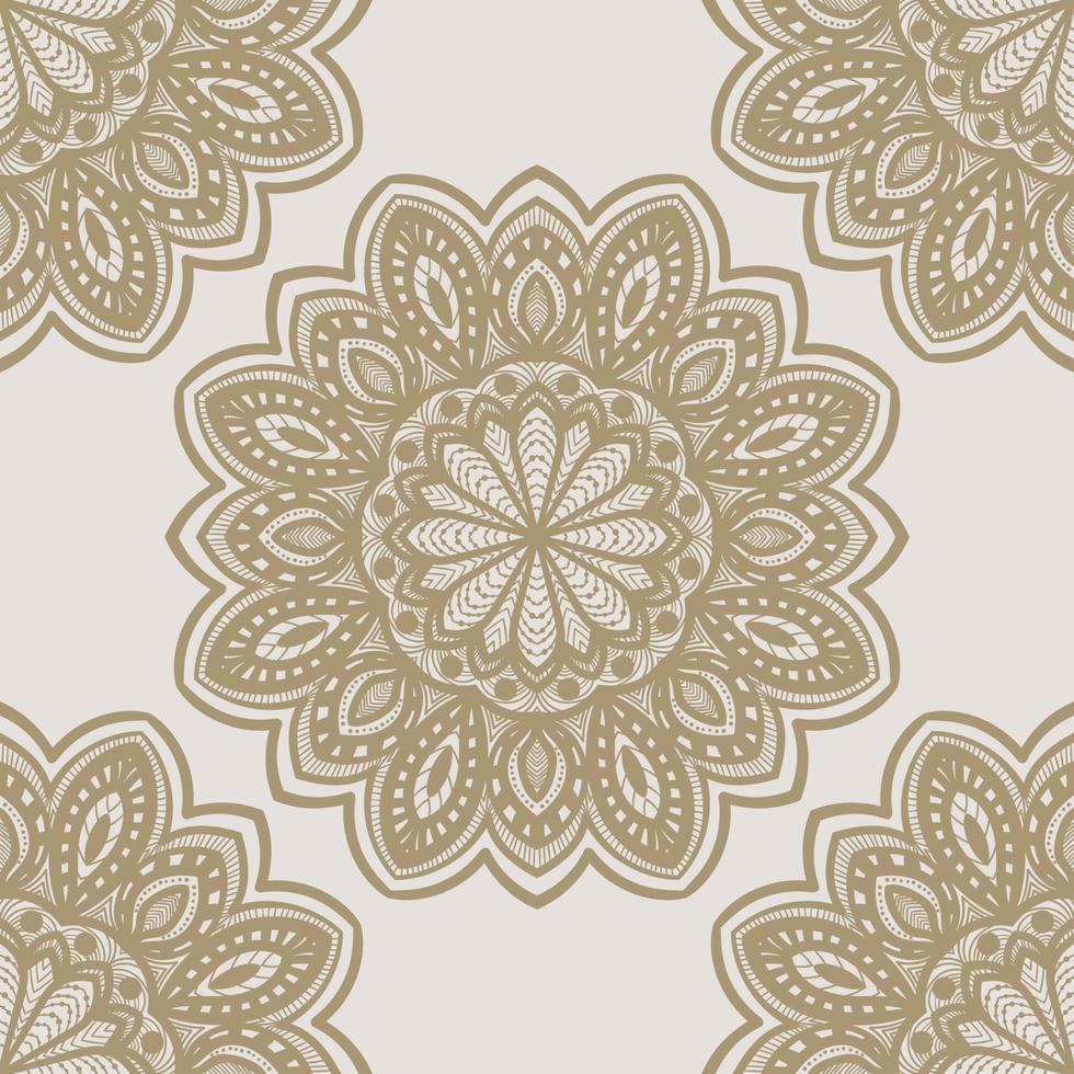 fantasie naadloos patroon met decoratieve mandala. abstracte ronde doodle bloem achtergrond. bloemen geometrische cirkel. vector