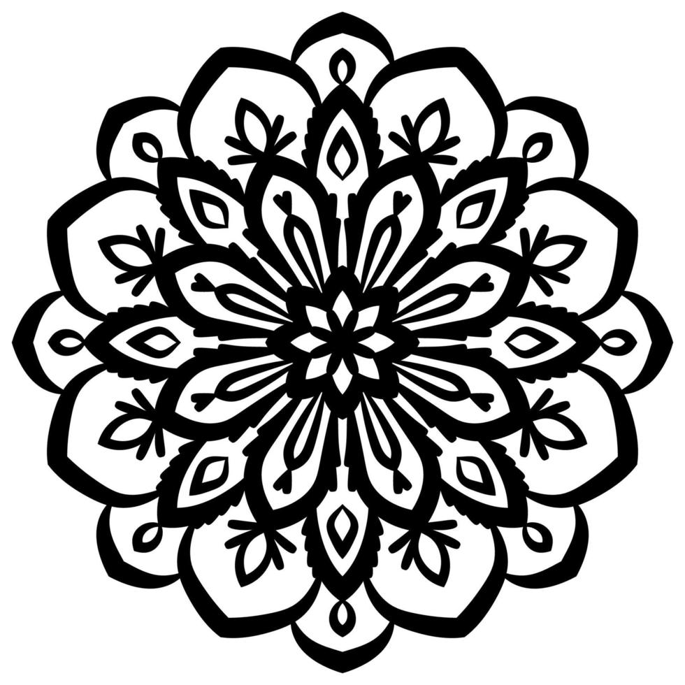 overzicht mandala. sier ronde doodle bloem geïsoleerd op een witte achtergrond. geometrische cirkel element. vector