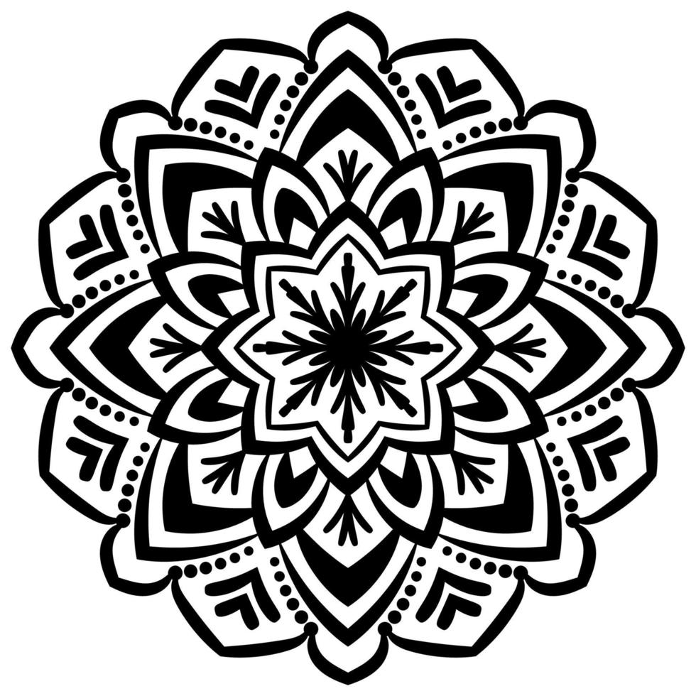 overzicht mandala. sier ronde doodle bloem geïsoleerd op een witte achtergrond. geometrische cirkel element. vector