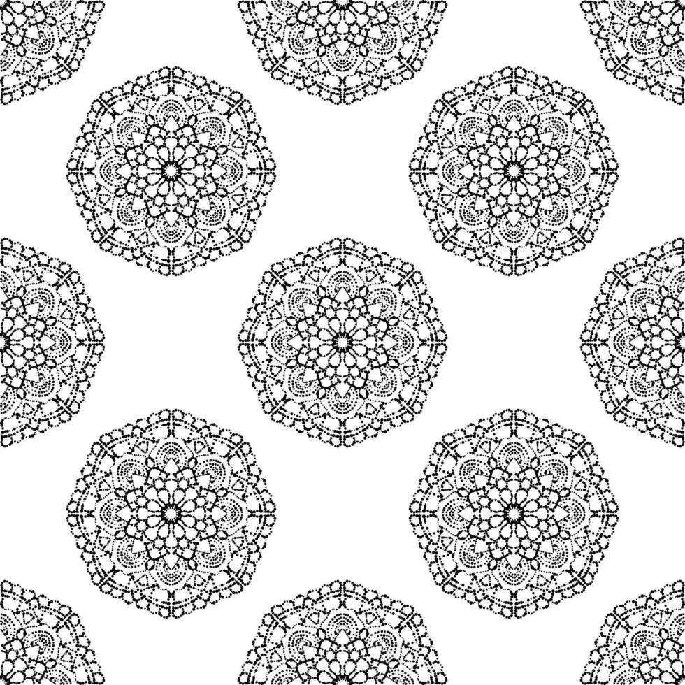 abstracte gestippelde naadloze patroon met mandala bloem. mozaïek, tegel. bloemen achtergrond. vector