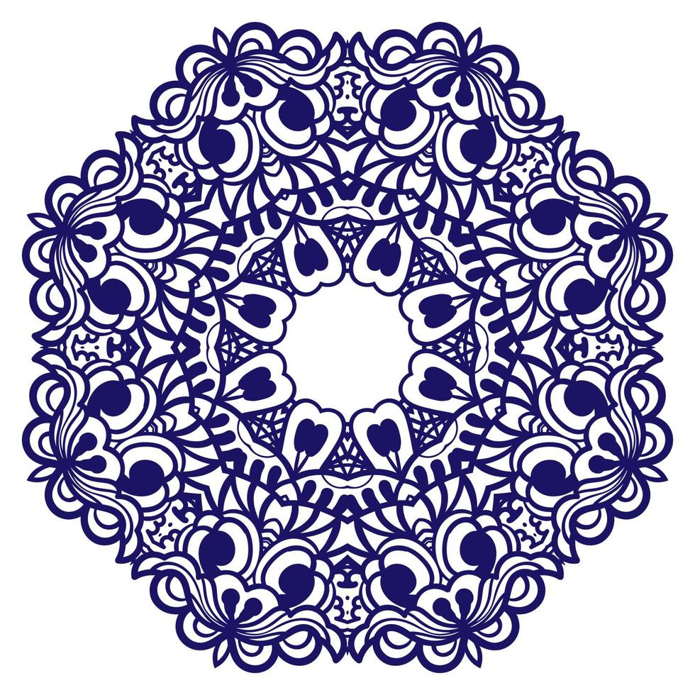 leuke kleurrijke mandala. sier ronde doodle bloem geïsoleerd op een witte achtergrond. geometrische decoratieve sieraad in etnische oosterse stijl. vector