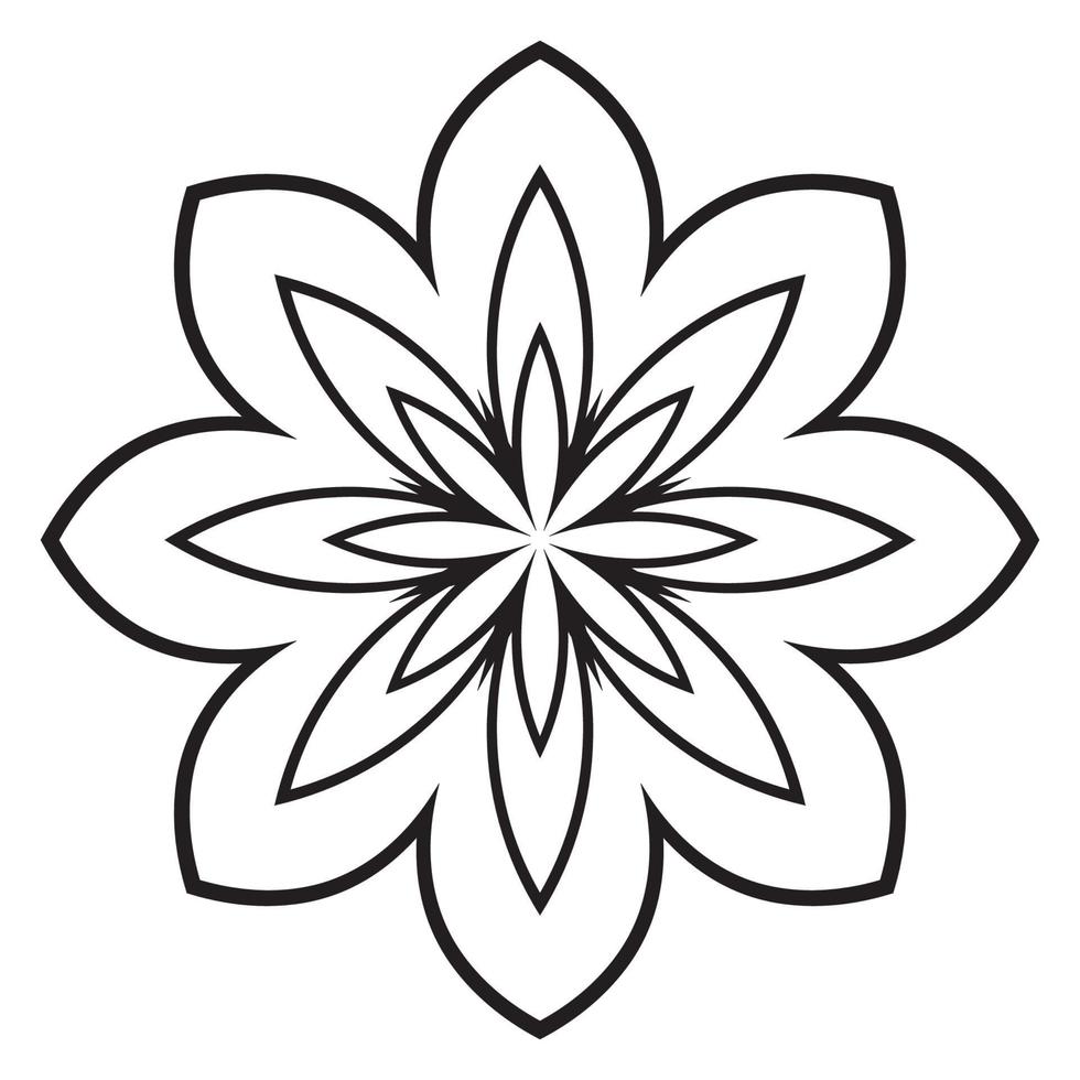 schattige mandala. sier ronde doodle bloem geïsoleerd op een witte achtergrond. geometrische decoratieve sieraad in etnische oosterse stijl. vector