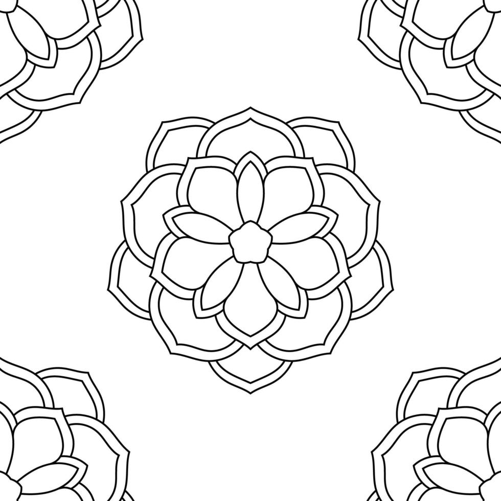 fantasie naadloos patroon met decoratieve mandala. abstracte ronde doodle bloem achtergrond. bloemen geometrische cirkel. vector