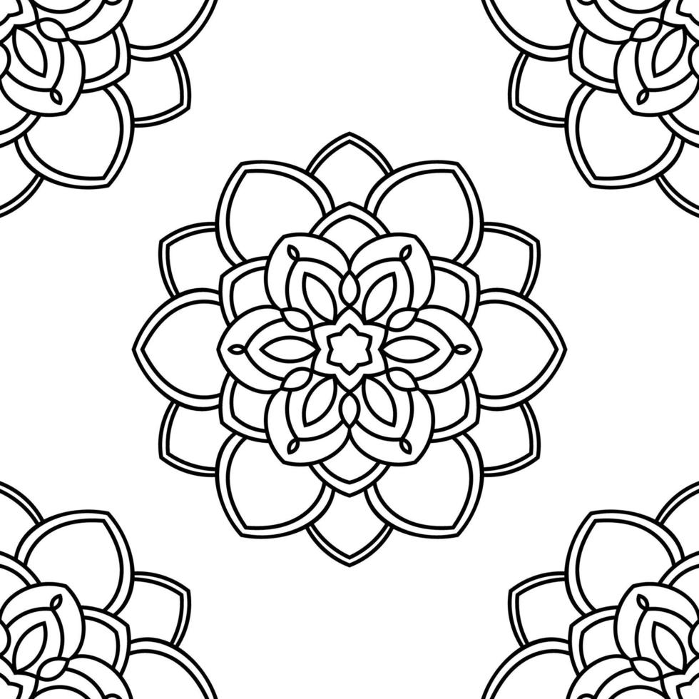 fantasie naadloos patroon met decoratieve mandala. abstracte ronde doodle bloem achtergrond. bloemen geometrische cirkel. vector