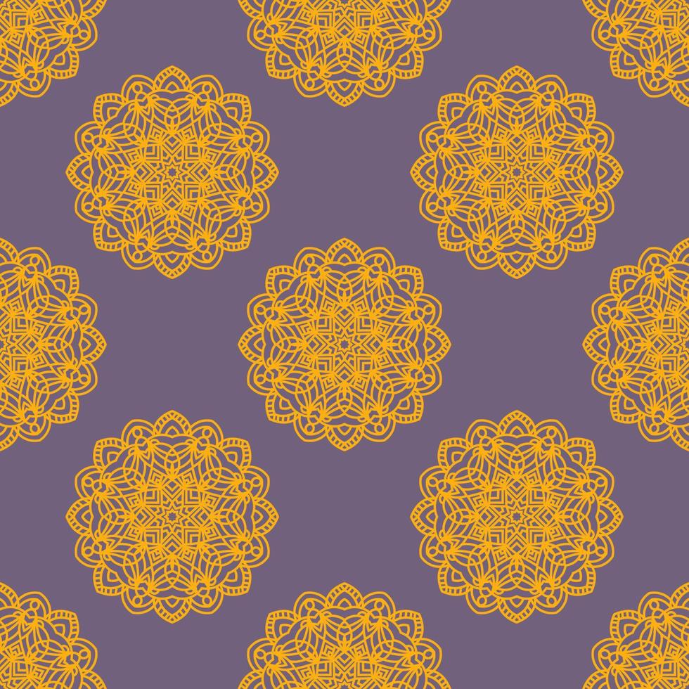 fantasie naadloos patroon met decoratieve mandala. abstracte ronde doodle bloem achtergrond. bloemen geometrische cirkel. vector