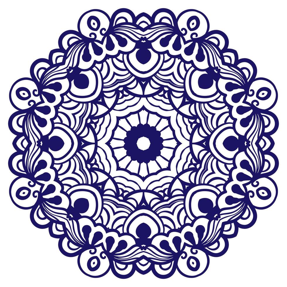 leuke kleurrijke mandala. sier ronde doodle bloem geïsoleerd op een witte achtergrond. geometrische decoratieve sieraad in etnische oosterse stijl. vector