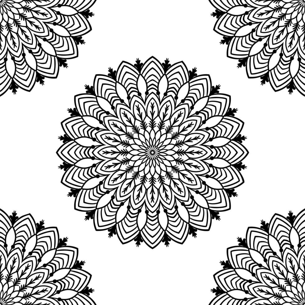 fantasie naadloos patroon met decoratieve mandala. abstracte ronde doodle bloem achtergrond. bloemen geometrische cirkel. vector