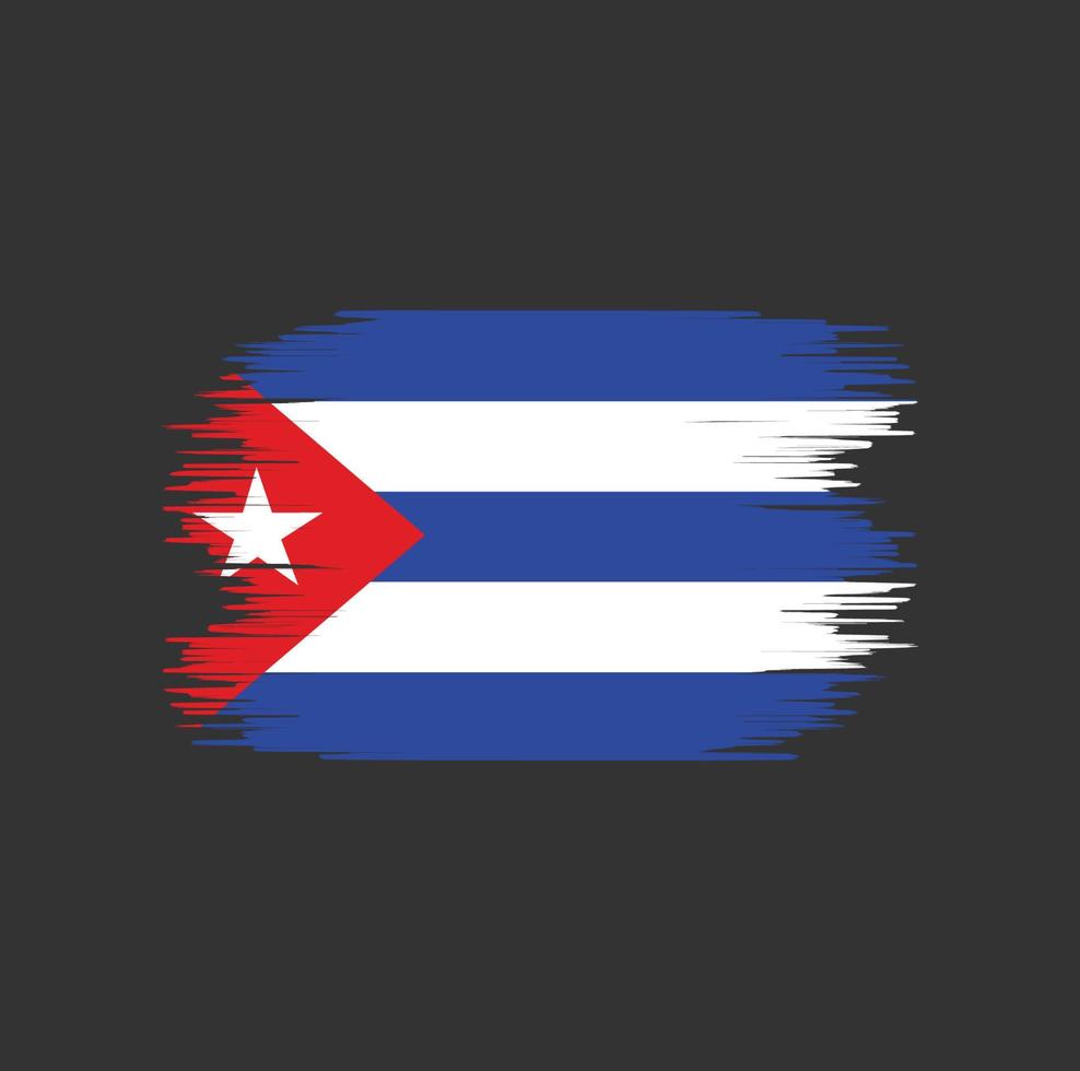 Cuba vlag penseelstreek. nationale vlag vector