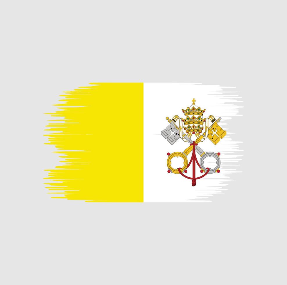 vaticaan vlag penseelstreek. nationale vlag vector