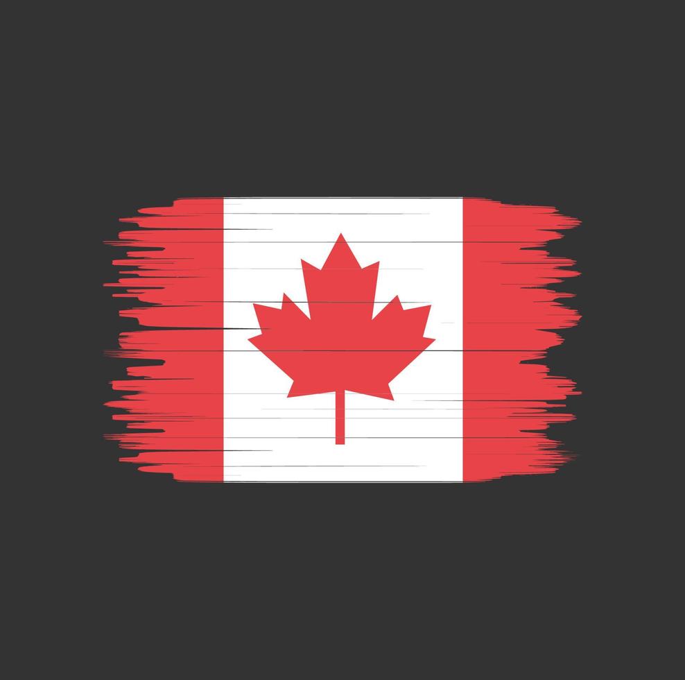 Canadese vlag penseelstreek. nationale vlag vector