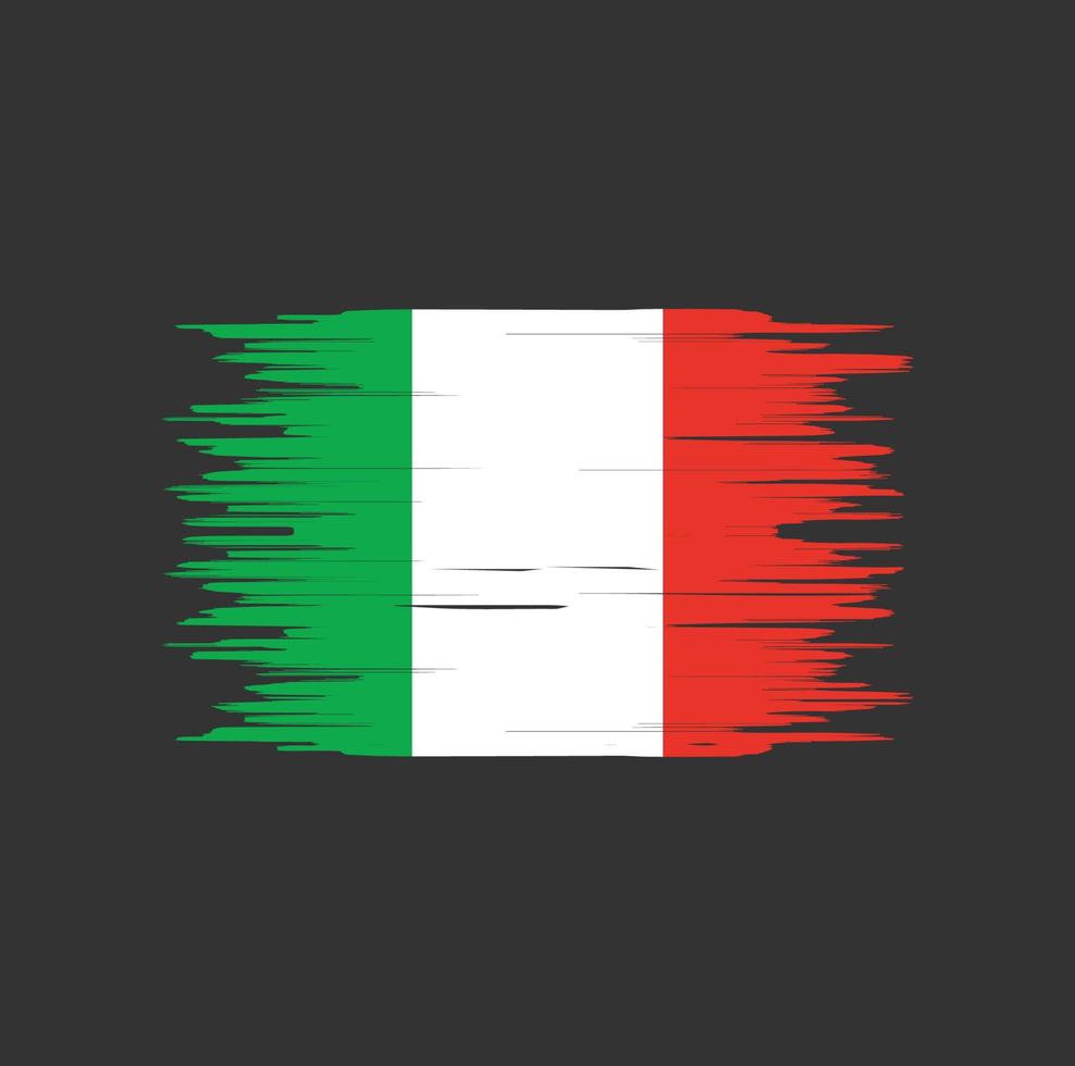italië vlag penseelstreek. nationale vlag vector