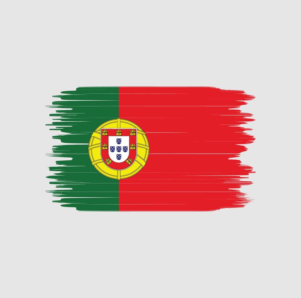 Portugese vlag penseelstreek. nationale vlag vector