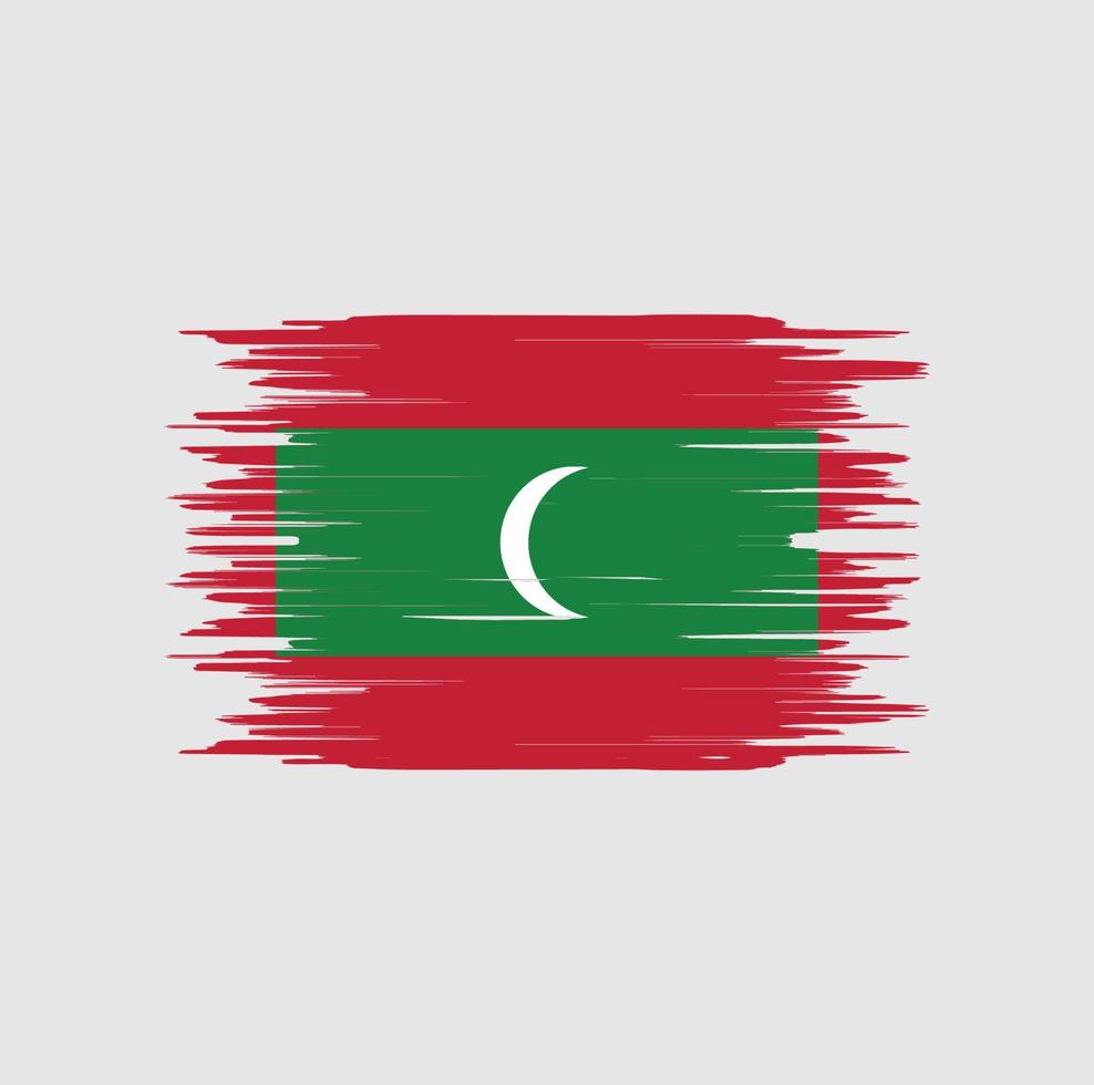 Maldiven vlag penseelstreek. nationale vlag vector