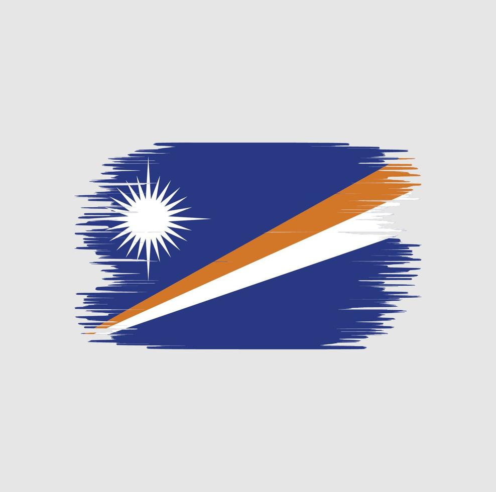 marshall eilanden vlag penseelstreek. nationale vlag vector