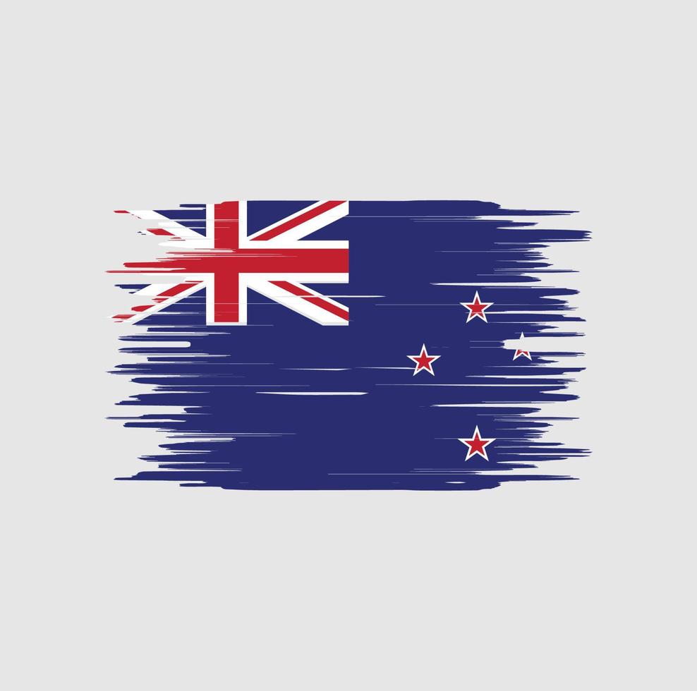 Nieuw-Zeelandse vlag penseelstreek. nationale vlag vector
