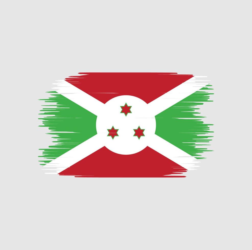 Burundese vlag penseelstreek. nationale vlag vector