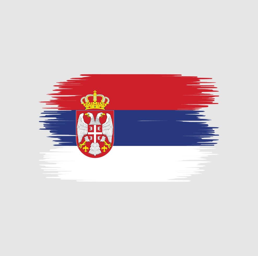 servië vlag penseelstreek. nationale vlag vector