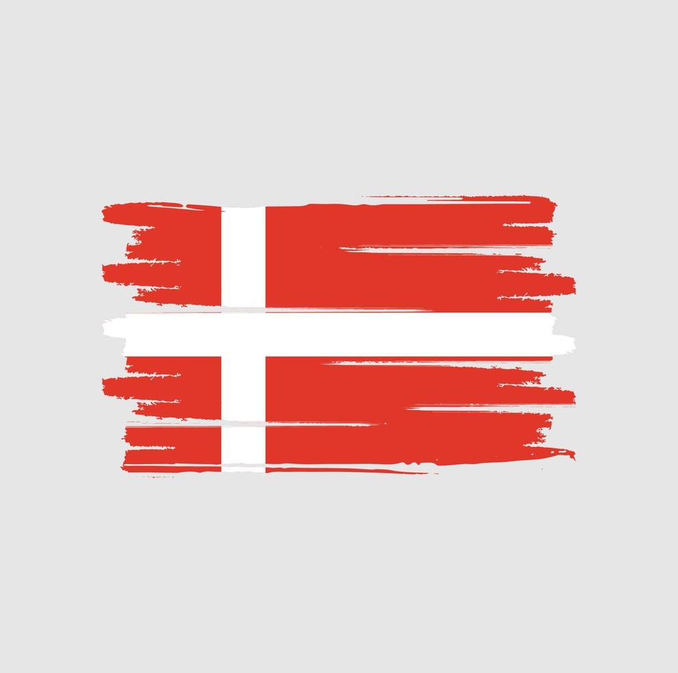 denemarken vlag penseelstreken vector