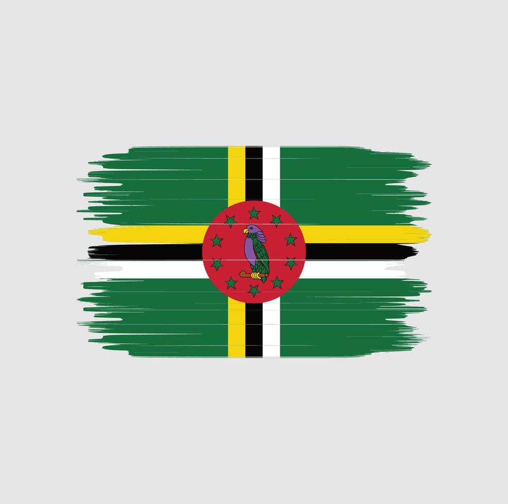 Dominica vlag penseelstreek. nationale vlag vector